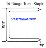 Buy air staplers and pneumatic staples online at MAC Fastening Corp.. Heavy wire staples - 14 gauge staples for trusses are available in a 1 inch crown width. Use in Bostitch air staple guns.